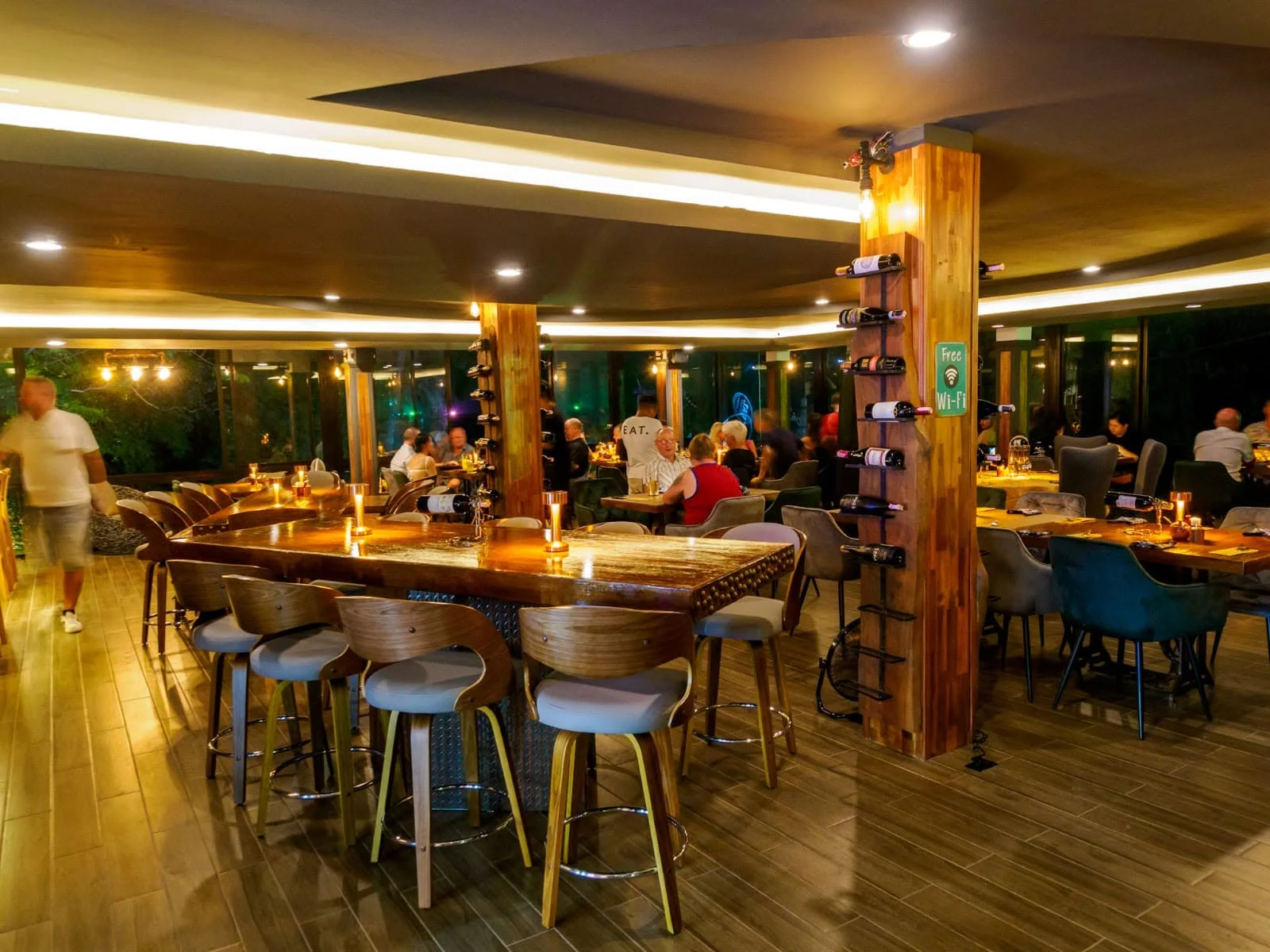 The dining room at EAT Bar and Grill